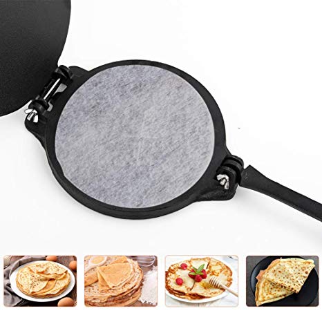 Greenvelly Cast Iron Tortilla Press Maker and Pataconera 7.8 Inch Heavy Duty Pre Seasoned Spanish and Mexican Cooking Easy to Use Flatbread and Flour Corn Even Pressing Quesadilla and Tortilla Maker