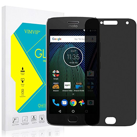 Moto G5 Plus Privacy Screen Protector,VIMVIP [2-Pack] Anti-Spy Privacy Tempered Glass Screen Protector for Motorola Moto G5 Plus [Anti-Fingerprint] [Bubble Free] [Scratch-Resistant]