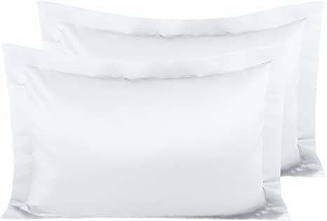 NTBAY Satin Pillow Shams, 2 Pack Super Soft and Luxury Pillow Cases, Queen Size, White