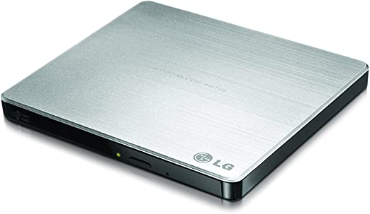 LG Electronics 8X USB 2.0 Super Multi Ultra Slim Portable DVD /-RW External Drive with M-DISC Support, Retail (Silver) GP60NS50