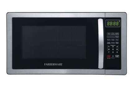 Farberware FMWO11AHTBKB Classic 1000W Microwave Oven, 1.1 cu. ft., Stainless Steel