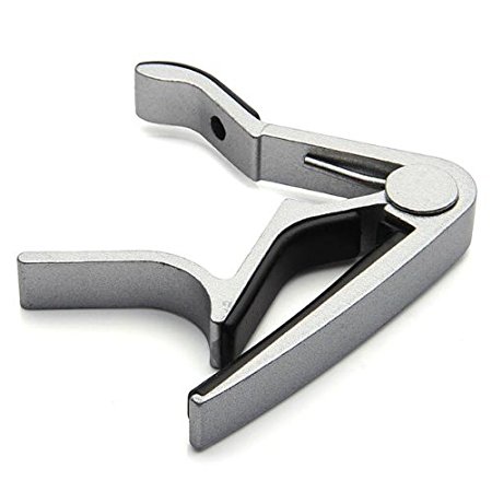 FACILLA® Metal Trigger Key Capo Clamp for Acoustic Electric Guitar Bass Silver