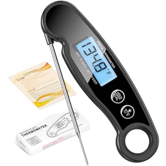 Digital Meat Thermometer, Fast Instant Read Food Thermometer for Grill and Cooking, Best Waterproof Ultra Fast Thermometer with Backlight and Calibration, Food Probe for Kitchen, Outdoor, Indoor