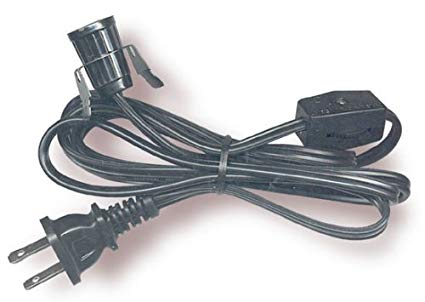 Clip-In Style Electrical Cord Set With Switch. 6 Ft. Black Heavy-Duty. (Set Of 10)