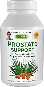 Andrew Lessman Prostate Support 360 Softgels - Saw Palmetto, Pumpkin Seed Oil, Lycopene, Key Nutrients to Support Prostate Health and Urinary, Bladder Function. No Additives. Easy to Swallow Softgels