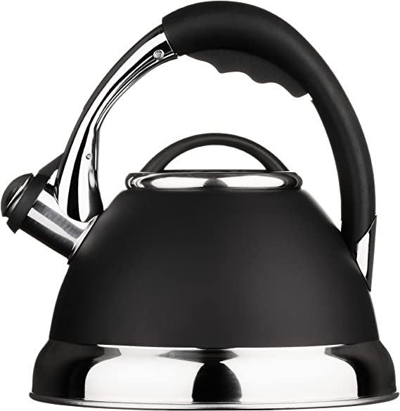 Premier Housewares Tenzo Whistling Kettle, 2.5 L - Black