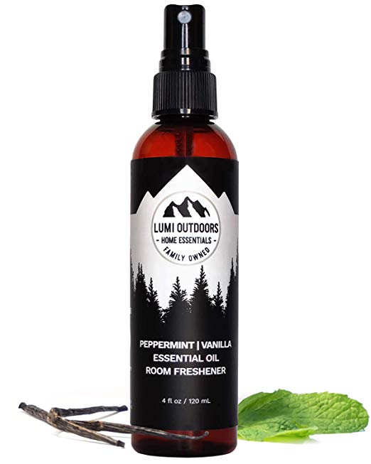 Natural Air Freshener - Peppermint Vanilla - Essential Oil Odor Eliminating Room Spray