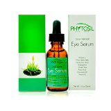 BEST Organic Eye Serum - Reduces Wrinkles Dark Circles Puffiness Under-Eye Bags- Contains Vitamin C Hyaluronic Acid Caffeine Plant Stem Cells Astaxanthin Vitamin E- Phytosil 1 OZ