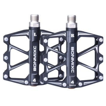 Bonmixc Mountain Bike Pedals 9/16" Cycling Four Pcs Sealed Bearing Pedals