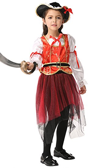 WHOLEWO Girls Halloween Costume Performance Dress Cosplay Role Play