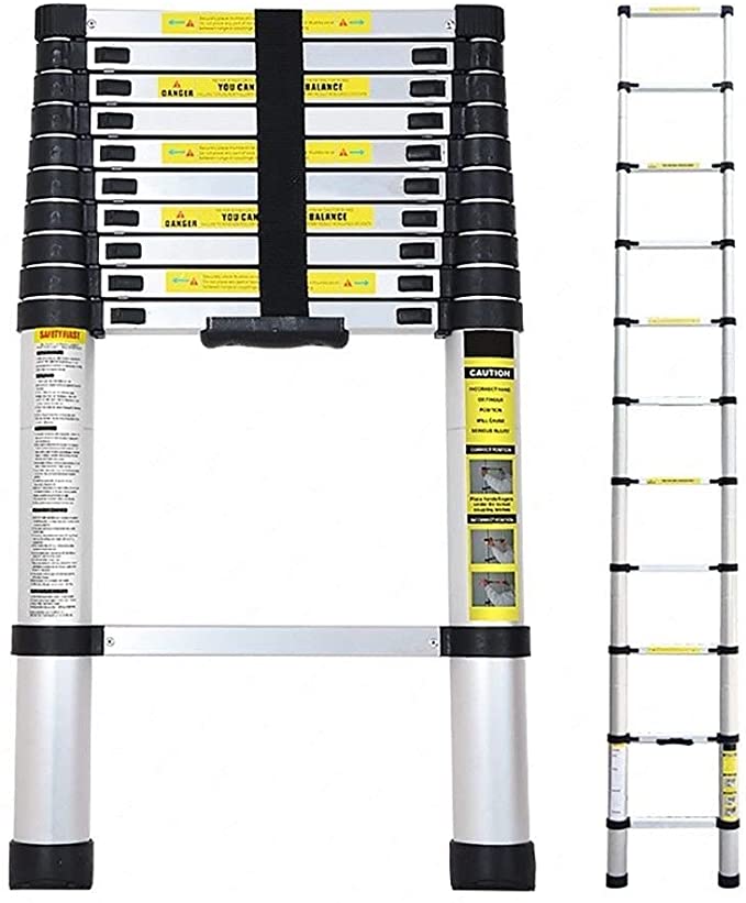 Homgrace 10.5 FT Aluminium Multi-Purpose Telescopic Ladder Foldable Extension Steps (10.5 FT)