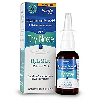 Hyalogic HylaMist - Hyaluronic Acid Nasal Mist - Soothes Dry Nose - Moisturizes Stuffy Nose - Contains Grapefruit Seed Extract With Antioxidant Properties - 2 oz