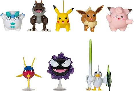 Pokemon Battle Figure 8 Pack - Six 2-Inch and Two 3-Inch Battle Figures Including Pikachu - Amazon Exclusive