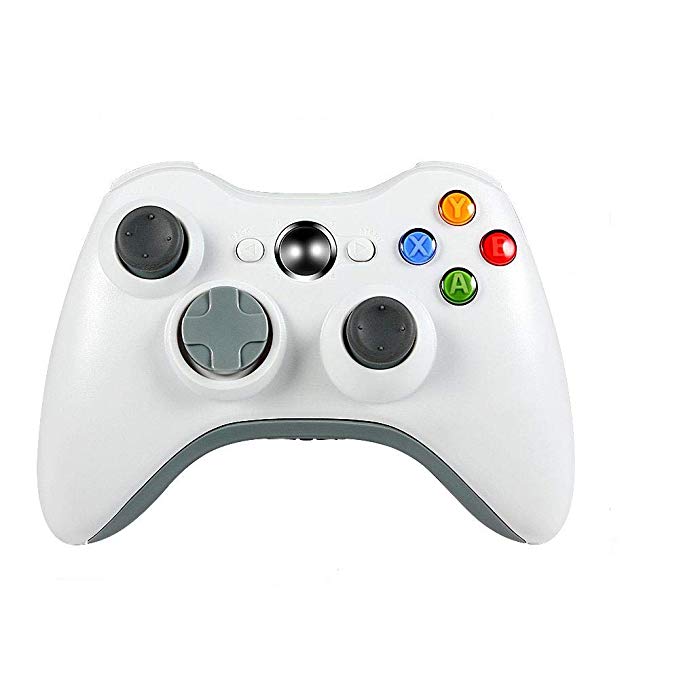 JAMSWALL Xbox 360 Wireless Controller,2.4GHZ Game Controller Gamepad Joystick for Xbox & Slim 360 PC Windows 7,8,10 (White)