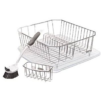 Rubbermaid 4-Piece Dish Rack Sinkware Set, Chrome