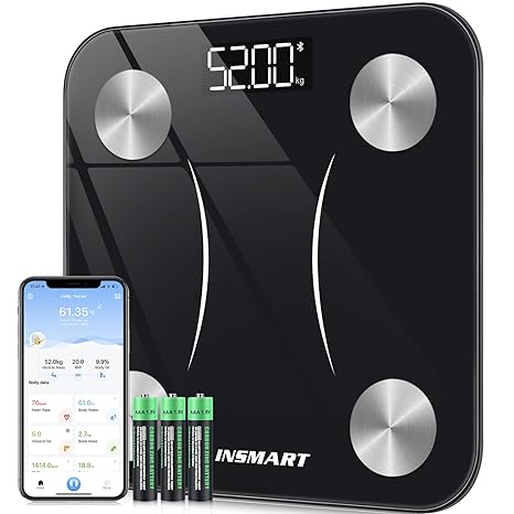 INSMART Smart Scale for Body Weight, Digital Bathroom Scale BMI Weighing Bluetooth Body Fat Scale…