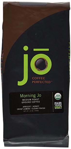 MORNING JO: 12 oz, Organic Breakfast Blend Ground Coffee, Medium Roast, Fair Trade Certified, USDA Certified Organic, NON-GMO, 100% Arabica Coffee, Gourmet Coffee from the Jo Coffee Collection