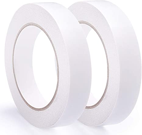 2 Rolls 1inch Double Sided Tape, Clear Double-Sided Adhesive Scotch Tape for DIY Arts, Crafts, Scrapbook, Photos Display ect, 1-Inch x 30 Yards (2.5cm x 27.5m)