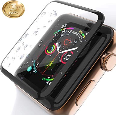 3D Screen Protector Compatible with Apple Watch (38mm Series iWacth 3/2/1 Compatible), HD Anti-Bubble Scratch-Resistant Guard Cover 3D Tempered Glass Protective Film Screen Protector 38mm [3 Pack]