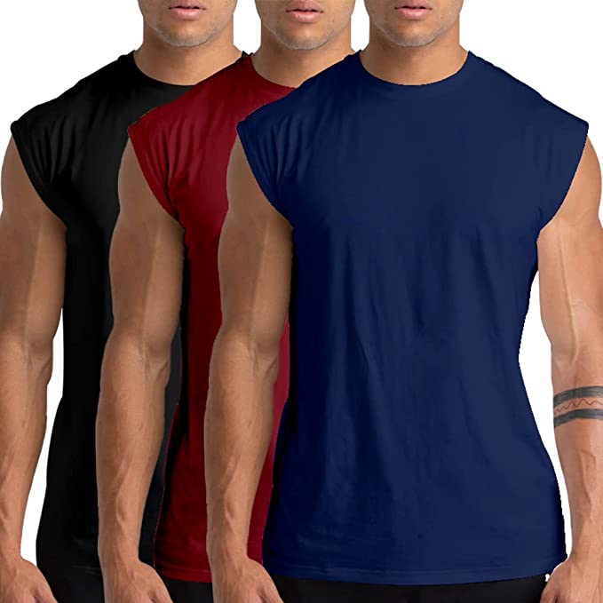 Holure 3 Pack Men's Gym Tank Tops Muscle Shirts Sleeveless Quick-Dry Athletic Training Workout Tank Top