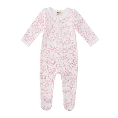 Owlivia Organic Cotton Baby Boy Girl Zip Front Sleep 'N Play, Footed Sleeper, Long Sleeve (Size 0-18 Month)