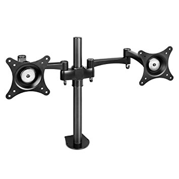 BESTEK Dual LCD Desk Monitor Mount Holder Monitor Stand Apply to 17-27 inch Monitors, Heavy Duty, Adjustable