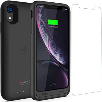 iPhone XR Battery Case with Qi Wireless Charging Compatible, Alpatronix BX10r 6.1-inch 3500mAh Slim Rechargeable Protective Extended Portable Charger Cover for iPhone XR Juice Bank Power Pack - Black