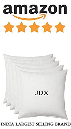 Jdx 5 Pieces Square Cushion Fillers - White, 16 Inches X 16 Inches