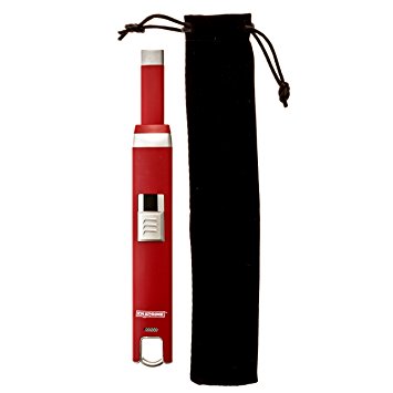 Candle Lighter - Enji Prime USB Lighter - BBQ Lighter - BONUS protective Pouch - Electronic Arc Lighter, Flameless, Rechargeable Lighter, Windproof, USB cable included, Gift Box (Red)