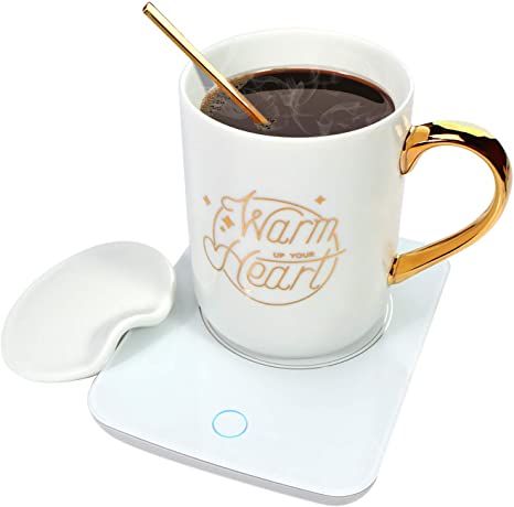 Cup Warmer with Cup, Auto Shut Off Coffee Warmer Plate for Office Home Desk Use, Coffee Mug Warmer for Desk Electric Beverage Warmer,Coffee Cup Heater Plate Warmer for Milk,Tea,Water Cup Warmer