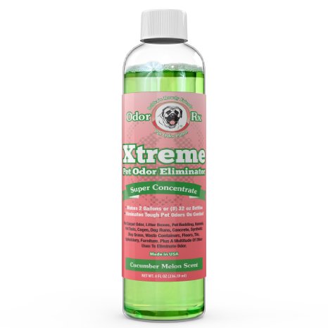 Bubbas Xtreme Pet Odor Eliminator-Super Concentrate Pet Odor Remover Spray - Makes 2 Gallons- Neutralize Dog Odor & Cat Odor in Pet Beds Floor and Carpet. Multi Surface Deodorizer
