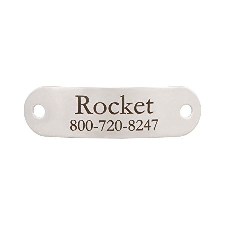 Rivet-On Dog Collar Nameplates in Stainless Steel and Brass