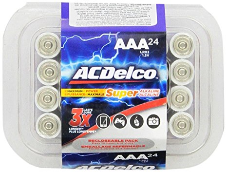 ACDelco Super Alkaline AAA Batteries, 24-Count