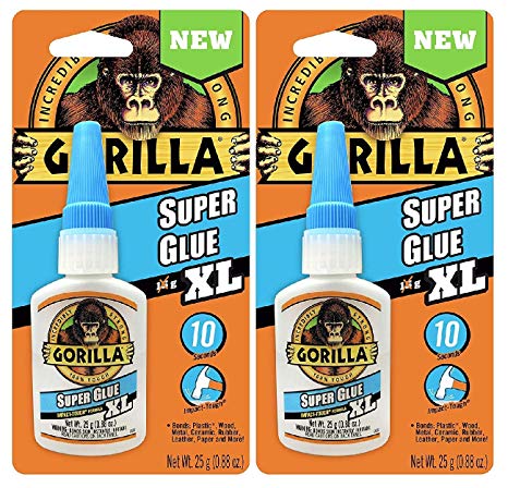 Gorilla 7400202 XL Super Glue, 25g, Clear - 2 Pack