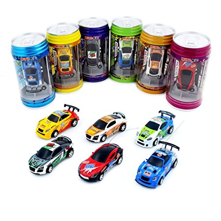 Cans type mini RC car with 4pcs roadblocks,color random，Suitable for the game (49 Hz)