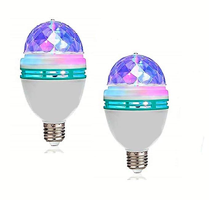 Lightahead LA005 Rotating LED Strobe Bulb Multi Changing Color Crystal Stage Light (Set of 2)