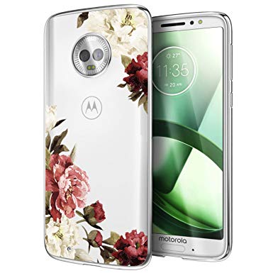 Moto G6 Case, Moto G (6th Generation) Case with Flowers, Ueokeird Slim Shockproof Clear Floral Pattern Soft Flexible TPU Back Phone Cove for Motorola Moto G6 5.7 Inch (Blossom Flower)