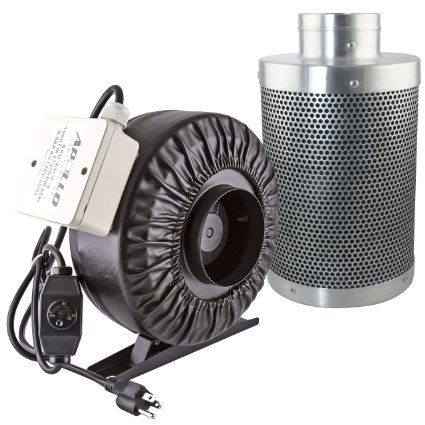 Apollo Horticulture AH IF4CF4 4 190 CFM Inline Fan with 4 Carbon Filter