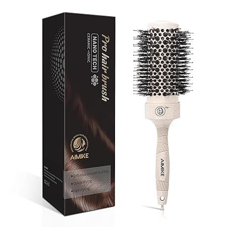 AIMIKE Round Brush for Blow Drying, Medium Round Hair Brush with Nano Thermal Ceramic Tech, Round Barrel Brush for Blow Out Volume, Roller Brush for Hair Styling, Curling (2.9 inch, Barrel 1.73 inch)