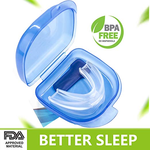 Snoring Solution Anti Snoring Mouthpiece, Mouth Guards for Teeth Grinding Sleep Aid Custom Fit Night Snore Reducing Dental Guard with Case for Sleeping
