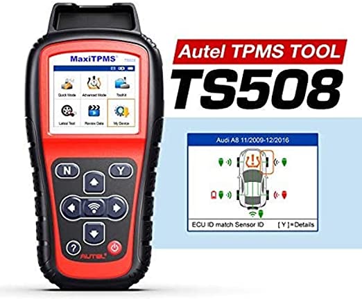 Autel TPMS Relearn Tool MaxiTPMS TS508, Program MX-Sensors(315/433MHz), Activate/Relearn All Brand Sensors, Read/Clear DTCs, Reset TPMS Light (Upgraded TS401/408/501)