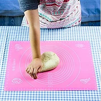 Silicone Baking Mat for Pastry Rolling with Measurements, Liner Heat Resistance Table Placemat Pad Pastry Board, Reusable Non-Stick Silicone Baking Mat for Housewife, Cooking Enthusiasts