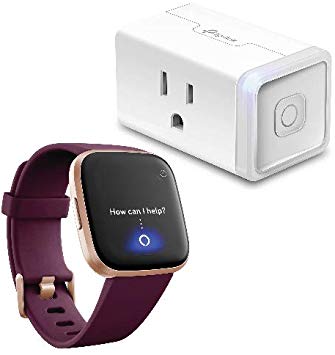 Fitbit Versa 2 Health & Fitness Smartwatch (Alexa Built-in) Bundle with TP-Link HS105 Smart Plug