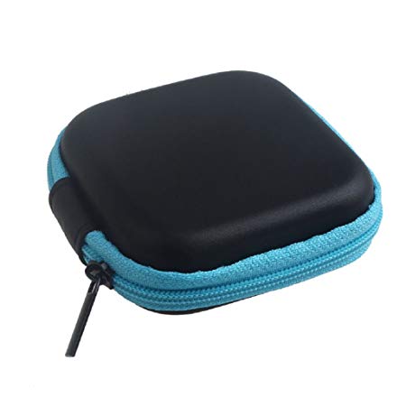 Tonsee® Square Zipper Storage Bag Carrying Case for Hard Keep Earphones SD Card Area (Blue)