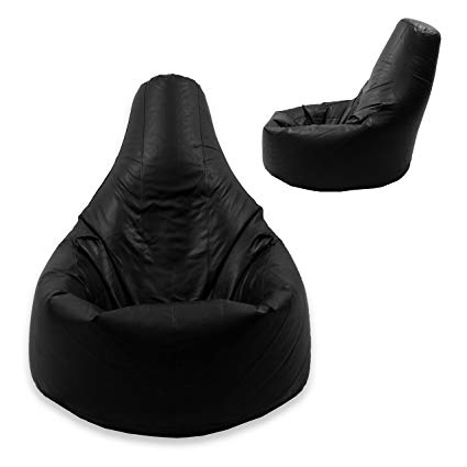 Beanbag Gamer Arm Chair Adult Black GAMING Bean Bag Faux Leather Game XL Seat POD Bags