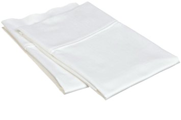 Bonne Nuit Bedding Solid Set of 2 Pillow Cases 300 Thread Count 100% Cotton Sateen Wrinkle Resistant King White