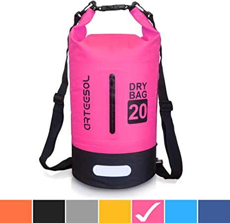 Waterproof Dry Bag, Arteesol Ultralight PVC Dry Sack 5L/10L/20L/30L Waterproof Backpack with Double Shoulder Strap for Outdoor Water Sports Boating Hiking Kayaking Canoeing Fishing