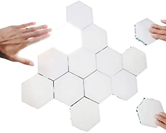 Creative Hexagonal Wall Lights Smart Touch-Sensitive LED Honeycomb Night Lights DIY Modular Assembled Splicing Modern Wall Lamps Home Decor (10 Pack)