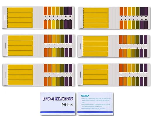 pH Teststreifen,480 Blatt Testpapier Universal pH-Wert-Bereich 1-14 pH Streifen pool Lackmuspapier zum Testen von Bodenwasser Speichel Urin Wasser Futter Aquarium Aquarien Teiche