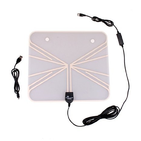 HitCar Ultra-Thin Indoor HOME HDTV Digital TV ISDB ATSC DVBT VHF UHF TV Antenna (50 Mile Range)